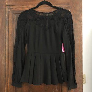 Necessary Clothing Lace Peplum Top